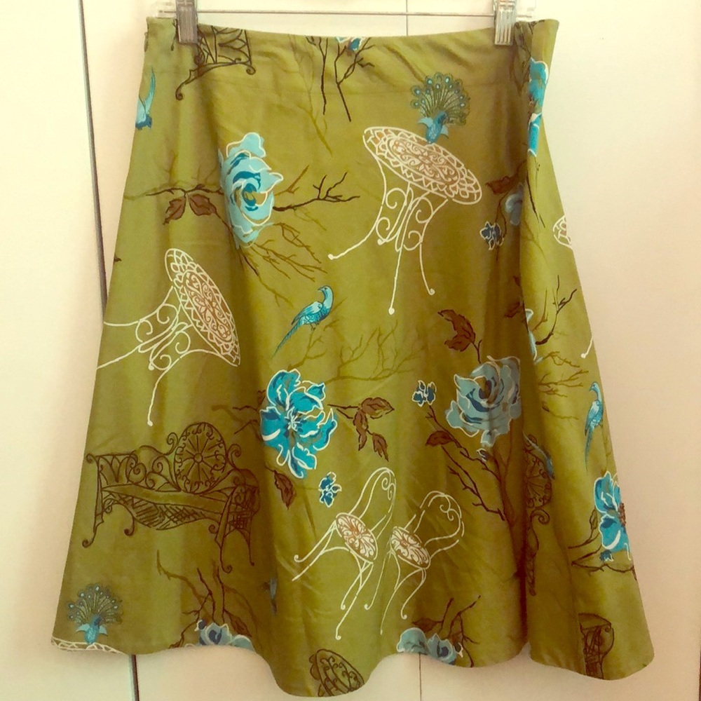 Green A line delicate skirt size 14P